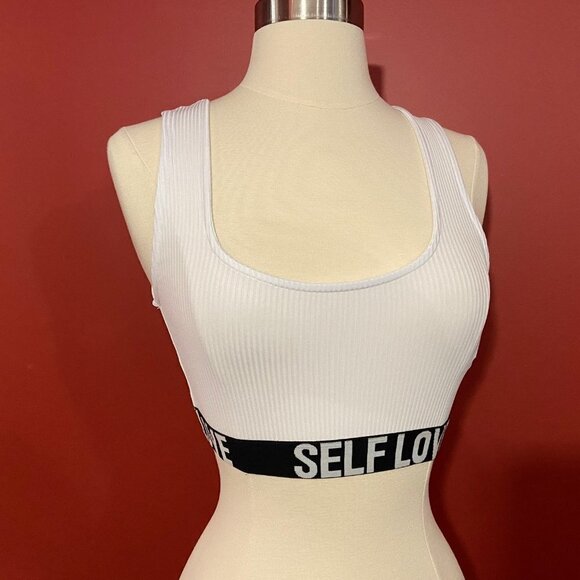 Pull & Bear Women's White Sports Top with Stripe - Size Small - NWT - Picture 3 of 5